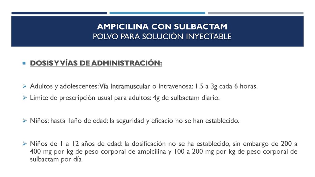Ampicilina dosis para ninos